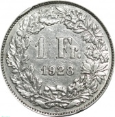 Швейцария 1 франк 1928 года В