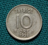 Швеция 10 эре 1952 года 