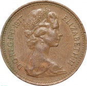 Великобритания (Англия) 1 пенни 1977 года