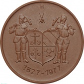 Германия Настольная медаль Мейсон. 450 лет " Курорт Обервизенталь " 1977 год