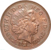 Великобритания (Англия) 1 пенни 2002 года