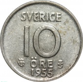 Швеция 10 эре 1955 года