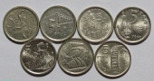 Испания набор из 7 монет. 5песет с 1993 по 1999 года