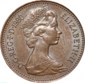 Великобритания (Англия) 1 пенни 1980 года