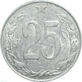 Чехословакия 25 геллеров 1954 года