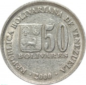 Венесуэла 50 боливар 2000 года