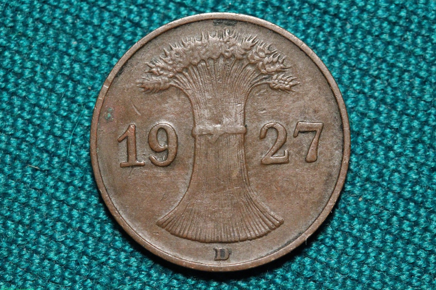 Купить монету "германия 1 пфенниг 1927 года d", цена монеты.