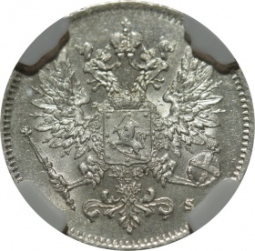 Русская Финляндия 25 пенни 1916 года S. Слаб ННР MS63