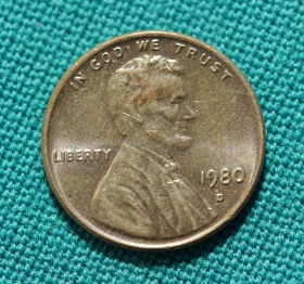 США 1 цент 1980 года D