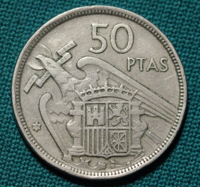 Испания 50 песет 1958 года.