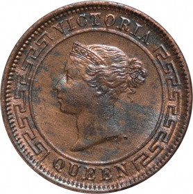 Цейлон 1/2 цента 1901 года UNC