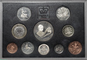  Великобритания официальный Набор из 10 монет 1998 года Proof. В подарочном коробке