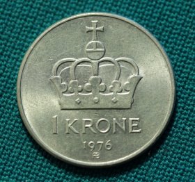 Норвегия 1 крона 1976 года