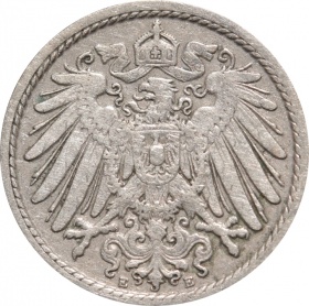 Германия 5 пфеннигов 1901 года E
