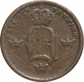Швеция 1/3 скиллинга банко 1850 года
