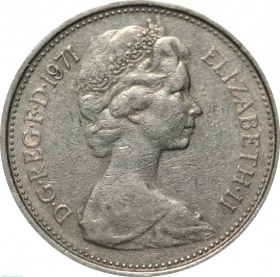 Великобритания (Англия) 5 пенсов 1971 года