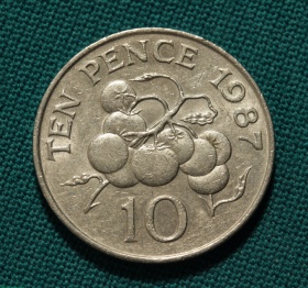 Гернси 10 пенсов 1987 года