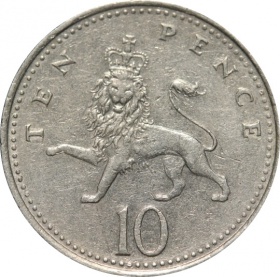 Великобритания (Англия) 10 пенсов 1992 года
