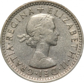 Великобритания (Англия) 6 пенсов 1961 года