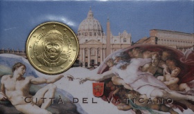 Ватикан 50 Евроцентов 2014 года. В блистере.