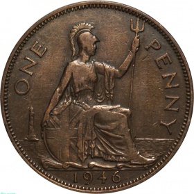 Великобритания (Англия) 1 пенни 1946 года