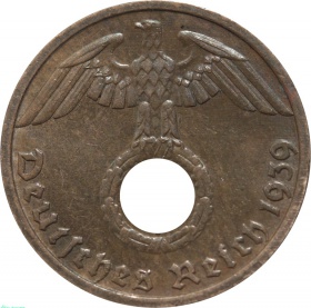 Германия 1 рейхспфенниг 1939 года D