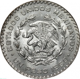 Мексика 1 песо 1960 года UNC