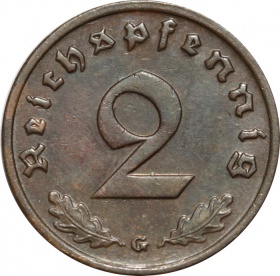 Германия 2 пфеннига 1939 года G