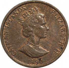Каймановы острова 1 цент 1990 года