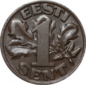 Эстония 1 сенти 1929 года AU-UNC