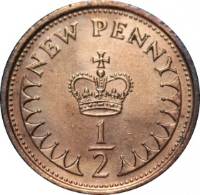 Великобритания (Англия) 1/2 пенни 1971 года