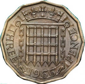 Великобритания (Англия) 3 пенса 1966 года
