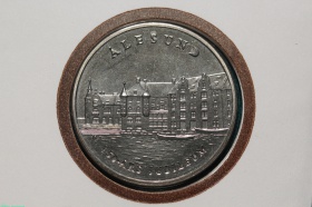 Норвегия жетон 1998 года. 150 лет городу Олесунн. В подарочном конверте. UNC