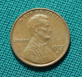 США 1 цент 1977 года D