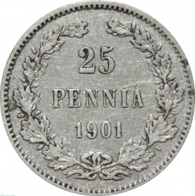 Русская Финляндия 25 пенни 1901 года L