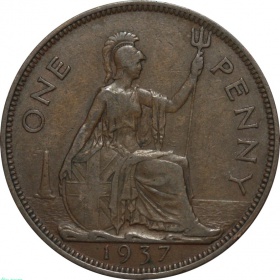 Великобритания (Англия) 1 пенни 1937 года
