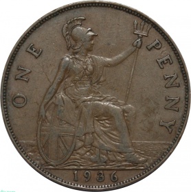 Великобритания (Англия) 1 пенни 1936 года