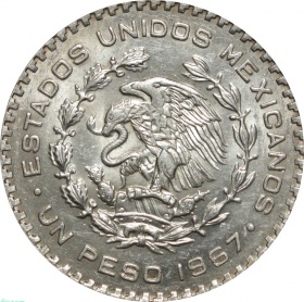 Мексика 1 песо 1967 года UNC