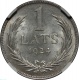 Латвия 1 лат 1924 года В слабе ННР MS62