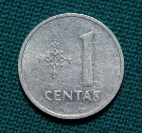 Литва 1 цент 1991 года. 