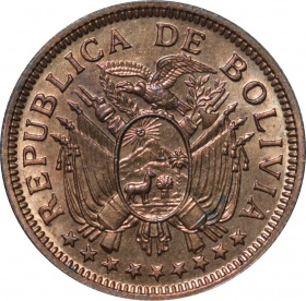 Боливия 5 боливиано 1951 года. UNC