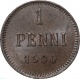 Русская Финляндия 1 пенни 1900 года UNC