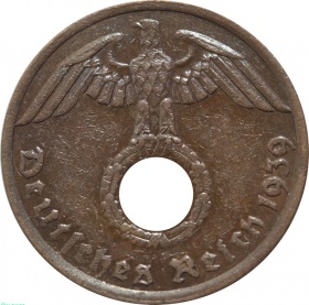 Германия 1 рейхспфенниг 1939 года А