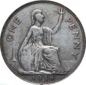 Великобритания (Англия) 1 пенни 1938 года