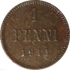 Русская Финляндия 1 пенни 1911 года
