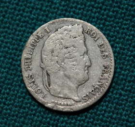 Франция 1/4 франка 1834 года. А