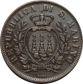 Сан-Марино 10 чентезимо 1895 года 