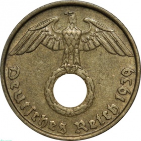 Германия 5 пфеннигов 1939 года В