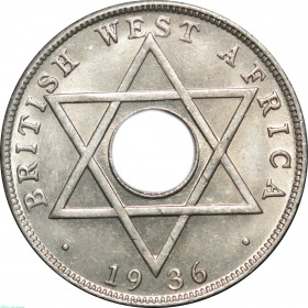 Британская Западная Африка 1 пенни 1936 года UNC