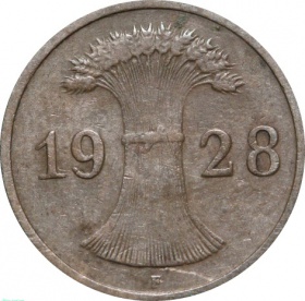 Германия 1 пфенниг 1928 года F